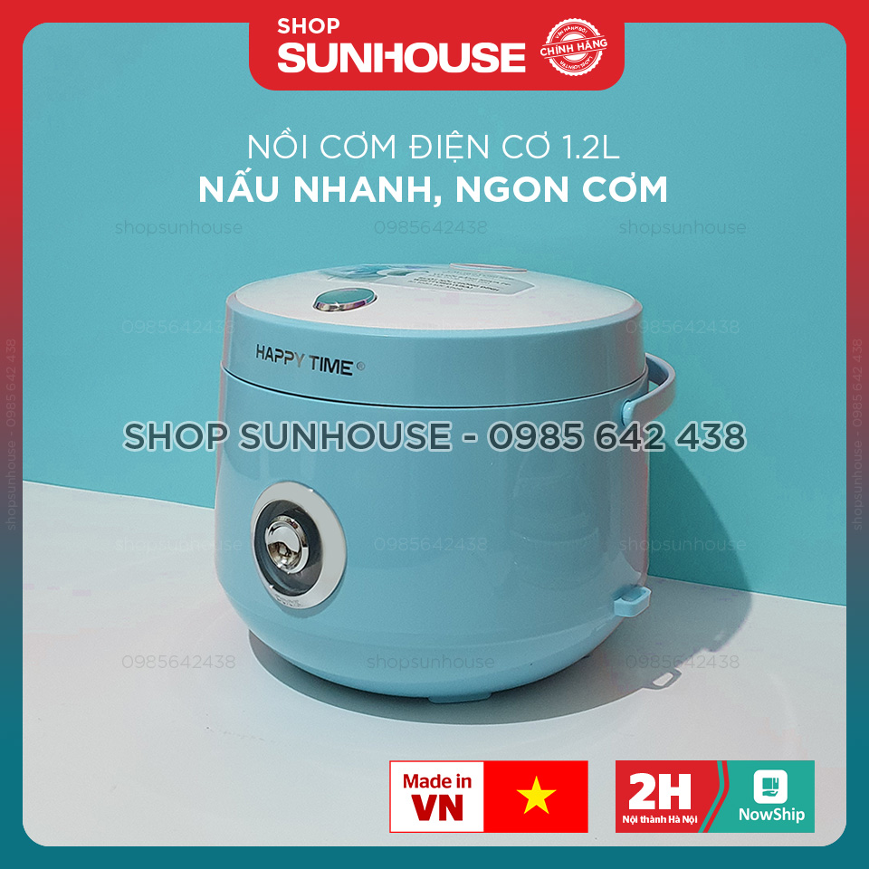 Nồi cơm điện 1.2L SUNHOUSE HappyTime HTD8522G bảo hành 12 tháng