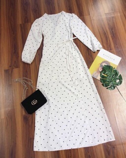 Đầm maxi chấm bi