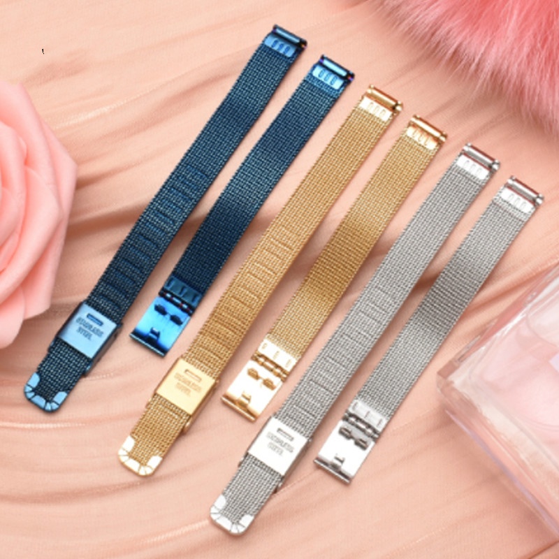 Dây đeo đồng hồ bằng thép không gỉ đầu thẳng khóa lưới phong cách Milan 8mm 10mm 12mm 14mm 15mm 16mm 20mm 24mm