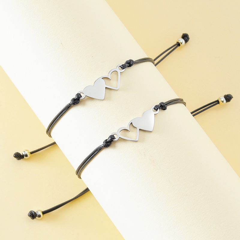 Set 2/3/4 Vòng Tay Mặt Trái Tim Khắc Chữ Best Friend Thời Trang