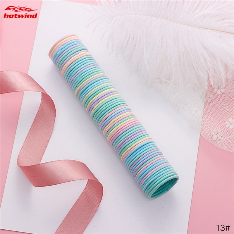 Set 50 dây thun cột tóc co giãn nhiều màu sắc cho phái nữ