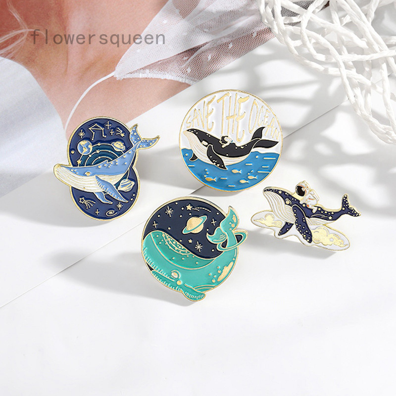 flowersqueen Ghim cài áo hình hành tinh/phi hành gia thời trang cho nữ