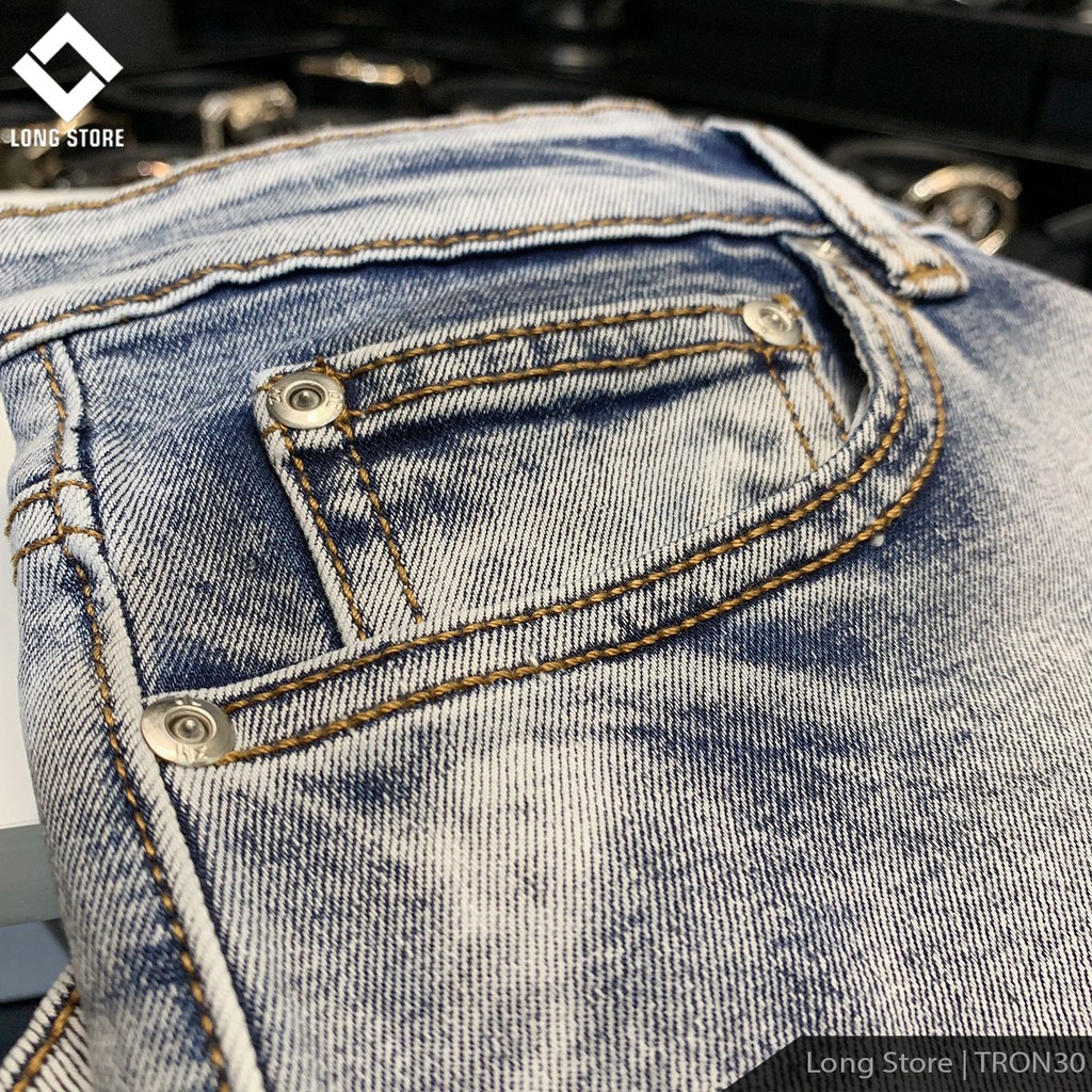 Quần jean nam trơn ZA.RA dáng ôm màu xanh bạc nhạt, chất vải bò cotton spandex co giãn 4 chiều [Có Big Size] Tron30 | BigBuy360 - bigbuy360.vn