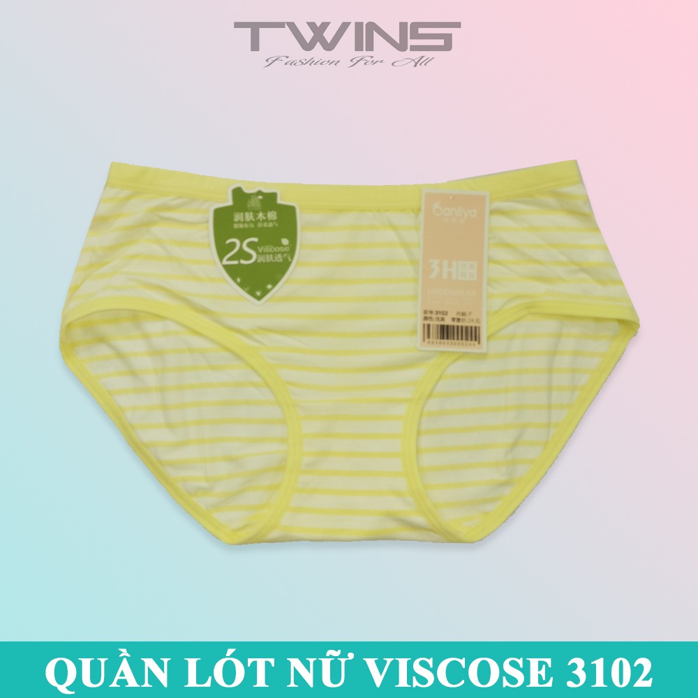 Quần lót nữ cotton cao cấp Viscose Banliya 3102 họa tiết sọc ngang chất liệu mềm mại thoáng mát freesize dưới 60kg