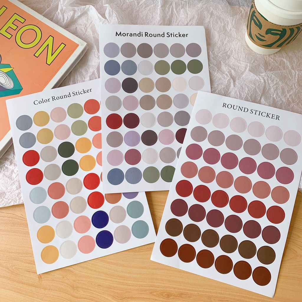 Set 48 nhãn dán trang trí nhiều màu sắc xinh xắn