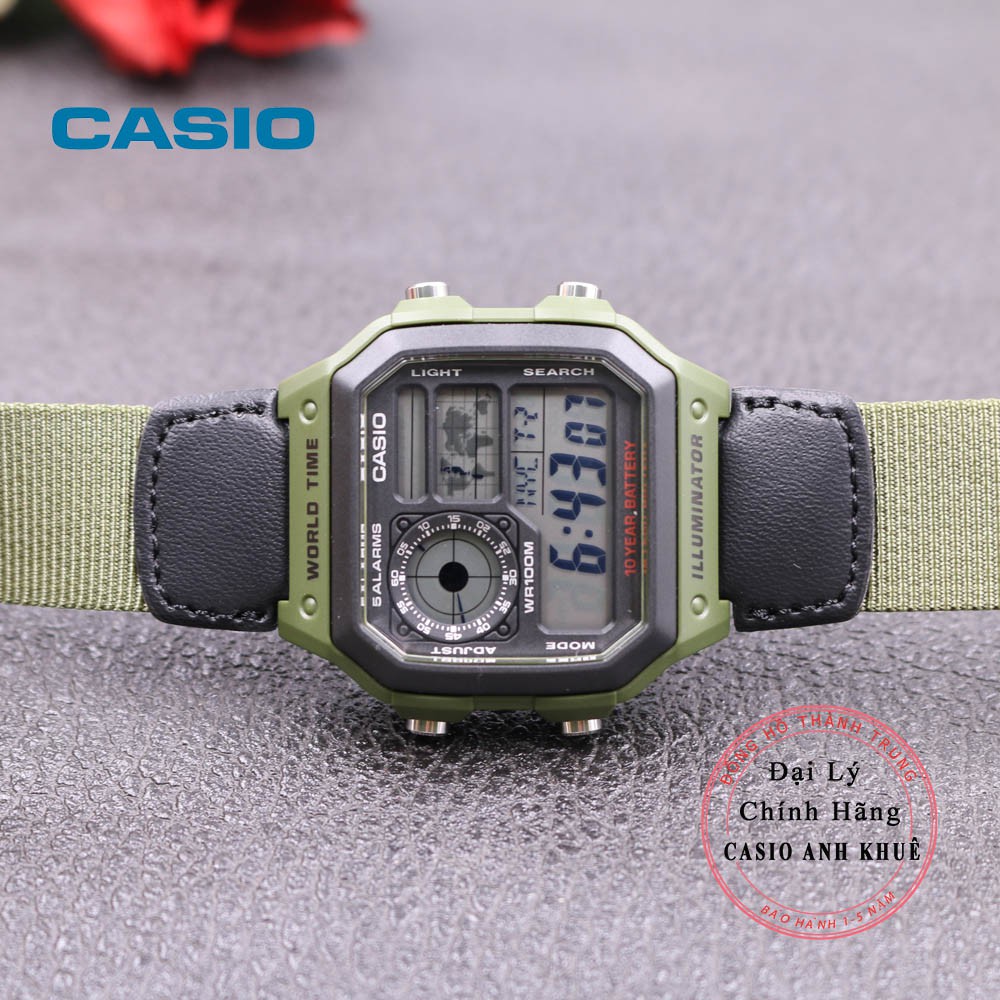 Đồng hồ Nam Casio WorldTime AE-1200WHB-3BVDF dây nhựa