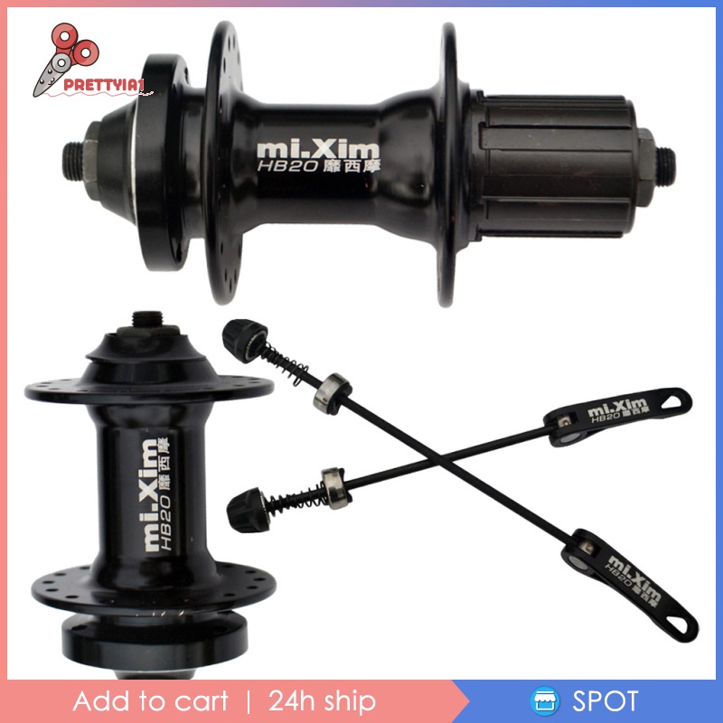 Bộ Trục Phanh Đĩa Trước / Sau 32 / 36 Lỗ Màu Đen Tháo Gỡ Nhanh Cho Xe Đạp Leo Núi Prettyia1