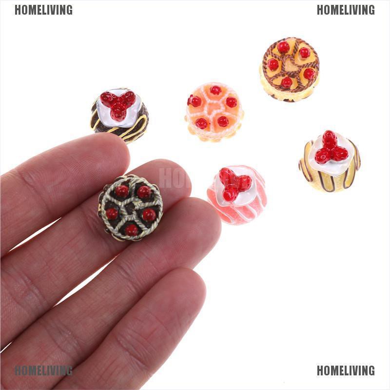 Set 6 Mô Hình Bánh Kem Tráng Miệng 3D Trang Trí Nhà Búp Bê