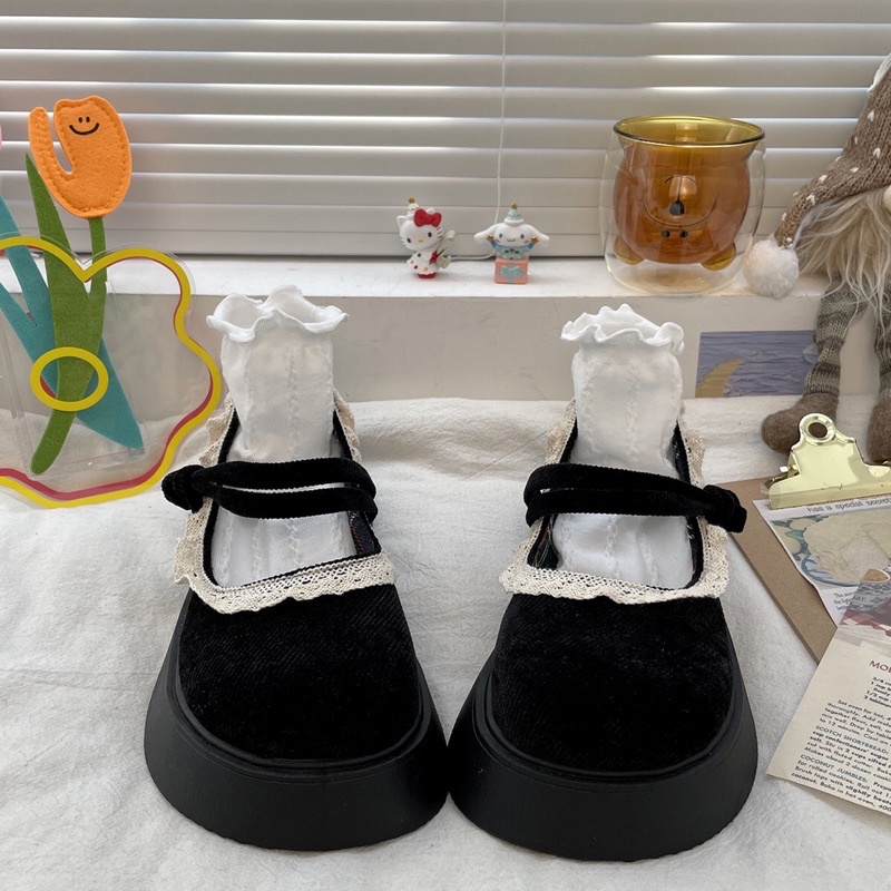 Giày lolita nữ độn đế cao,Giày da ulzzang nữ phong cách Hàn Quốc LT32