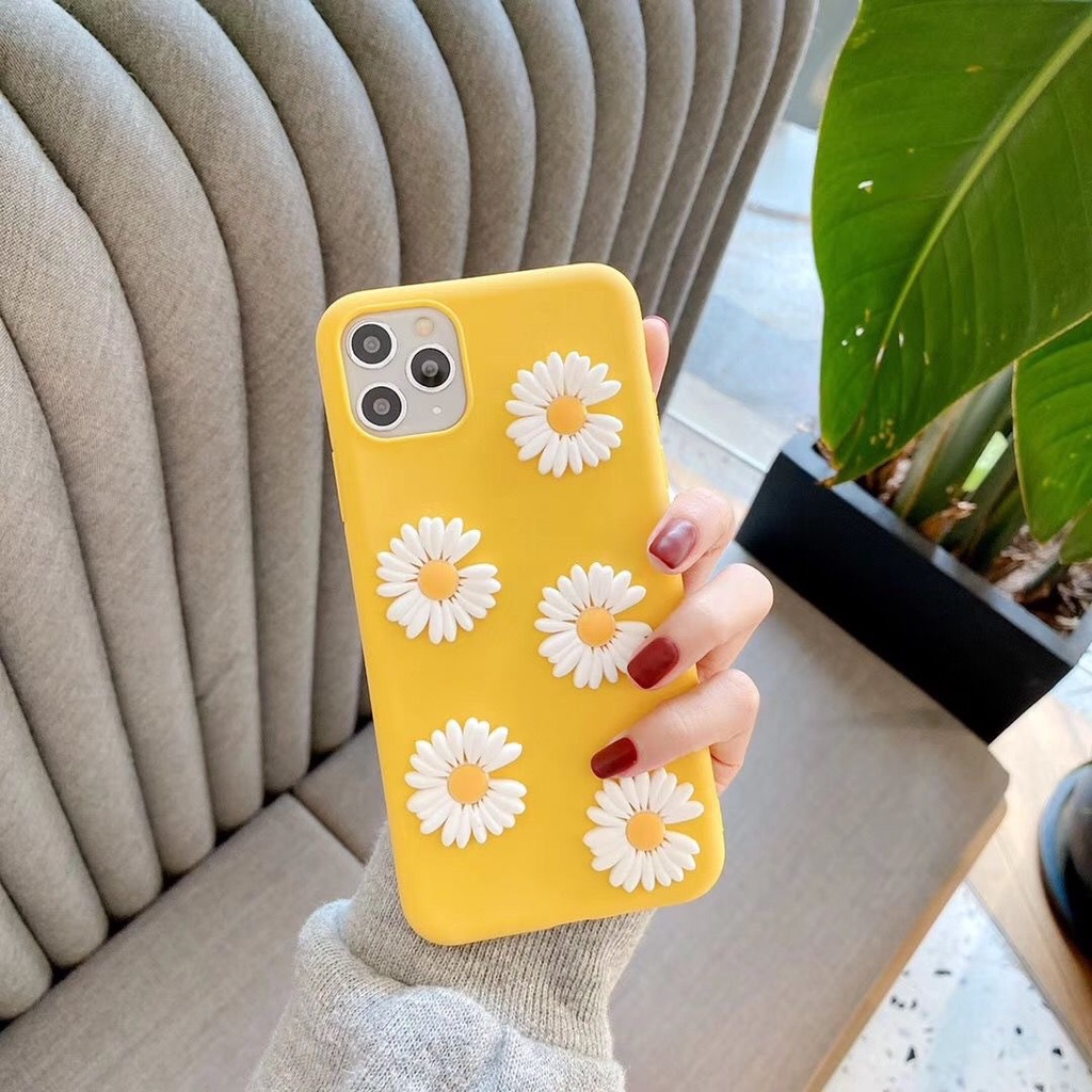 Ốp điện thoại TPU mềm họa tiết hoa cúc cho For iPhone 13 12 Pro Max 11 Pro Max X XR XS Max 7 8 6 6s Plus SE 2020