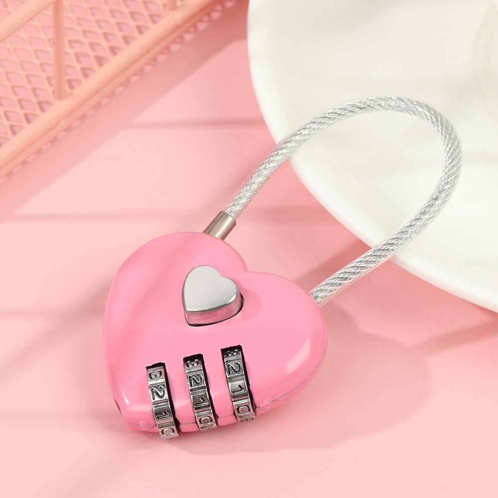 WONDER 1 Ổ Khóa Mật Khẩu 3 Số Hình Trái Tim Bằng Hợp Kim Kẽm Dùng Khi Đi Du Lịch