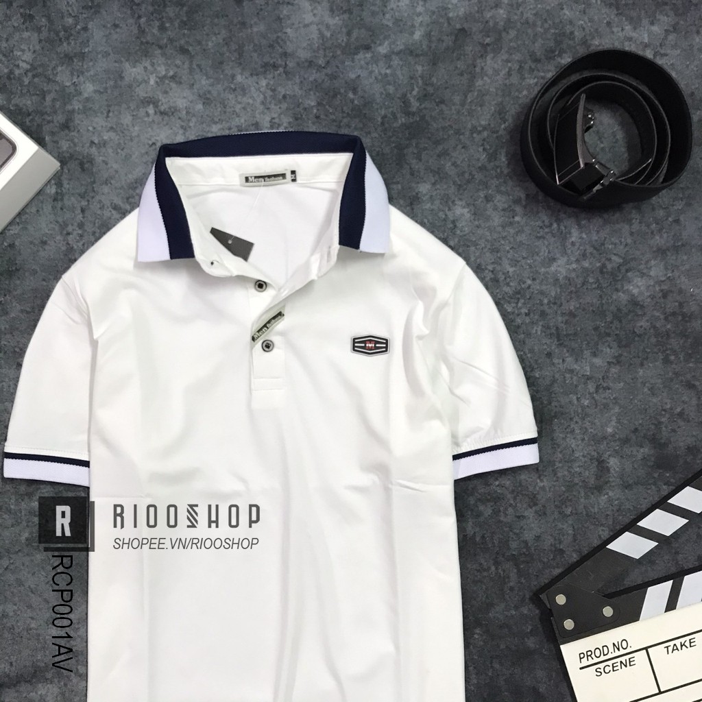 Áo thun nam ngắn tay có cổ cổ trụ Men Basic cao cấp RCP001AV - áo phông nam đẹp Riooshop | BigBuy360 - bigbuy360.vn