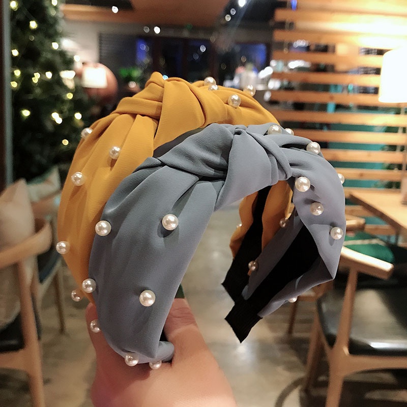 Băng Đô Cài Tóc Màu Trơn Thắt Nút Phong Cách Hàn Quốc Thời Trang