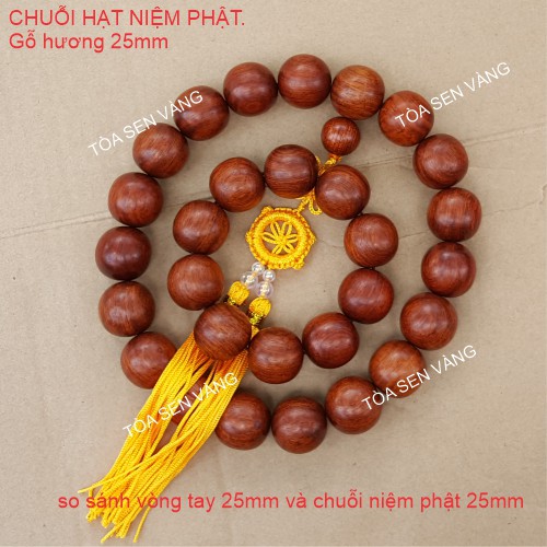 Chuỗi Hạt Niệm Phật Gỗ Giáng Hương 22mm