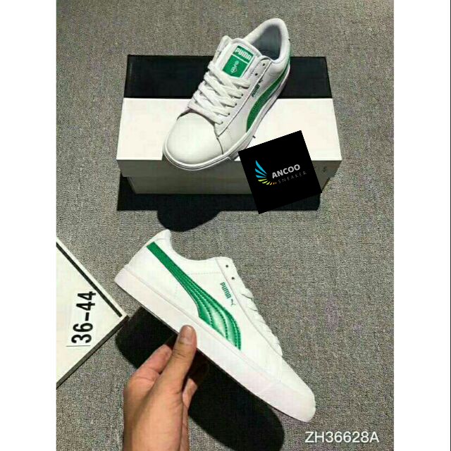 (SALE HOT) giày thể thao PUMA COURT STAR x BTS white green Trắng vạch xanh (FULLBOX)