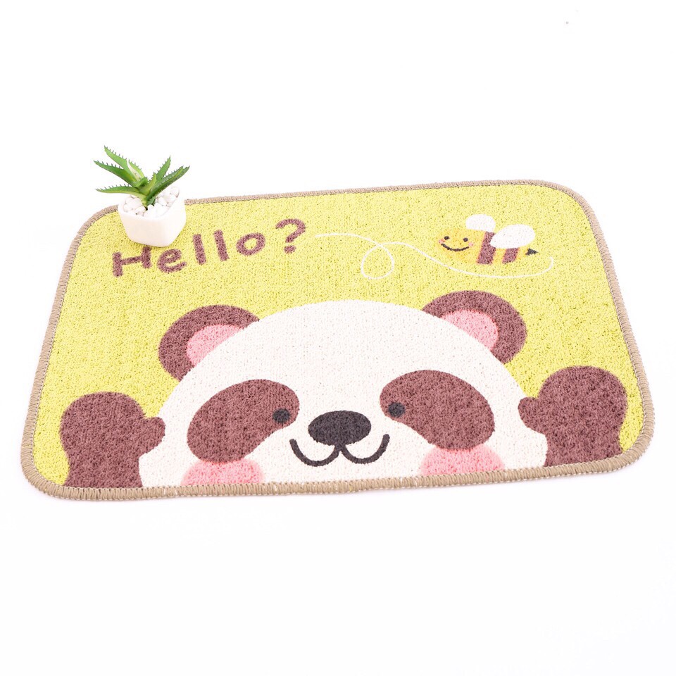 Thảm Lau Chân Carmi Hello Hình Thú 35x50 cm Công Nghệ Hàn Quốc