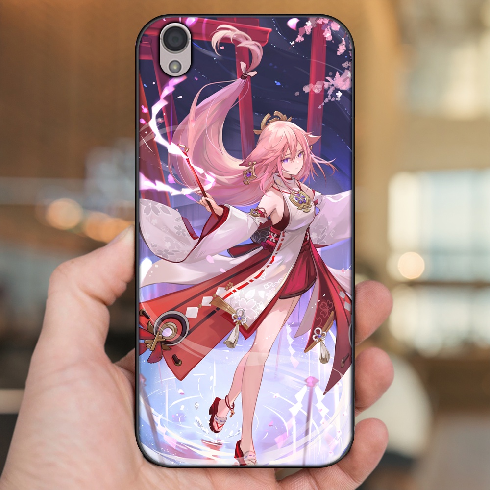 Ốp lưng Oppo A37 Neo 9, F1 Plus viền đen in hình Yae Miko Genshin Impact