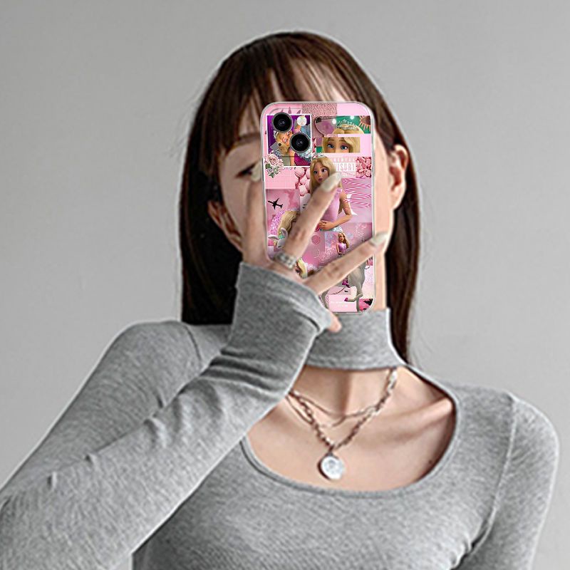 Ốp Điện Thoại TPU Mềm Chống Sốc Hình Búp Bê Công Chúa Barbie Cho IPhone 14 12 PRO 12 mini 11 PRO Max 13 PRO 13PROMAX Xs Max XR 6 7 8 Plus