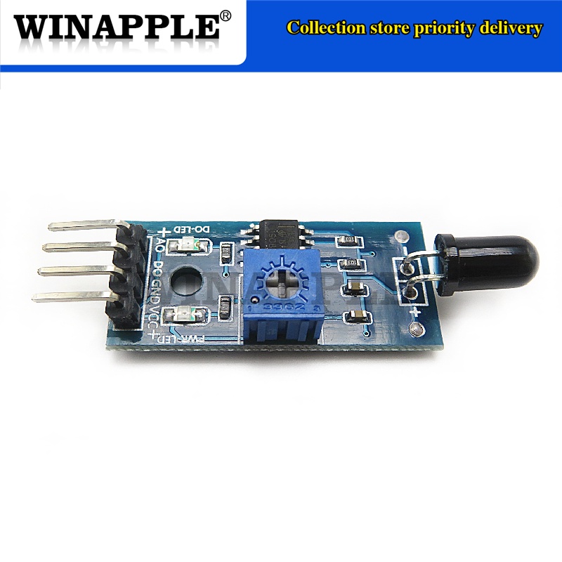 1 Chiếc LM393 4 Pin IR Phát Hiện Ngọn Lửa Mô Đun Cảm Biến Phát Hiện Lửa Máy Báo Lửa Mô Đun Thu Hồng 