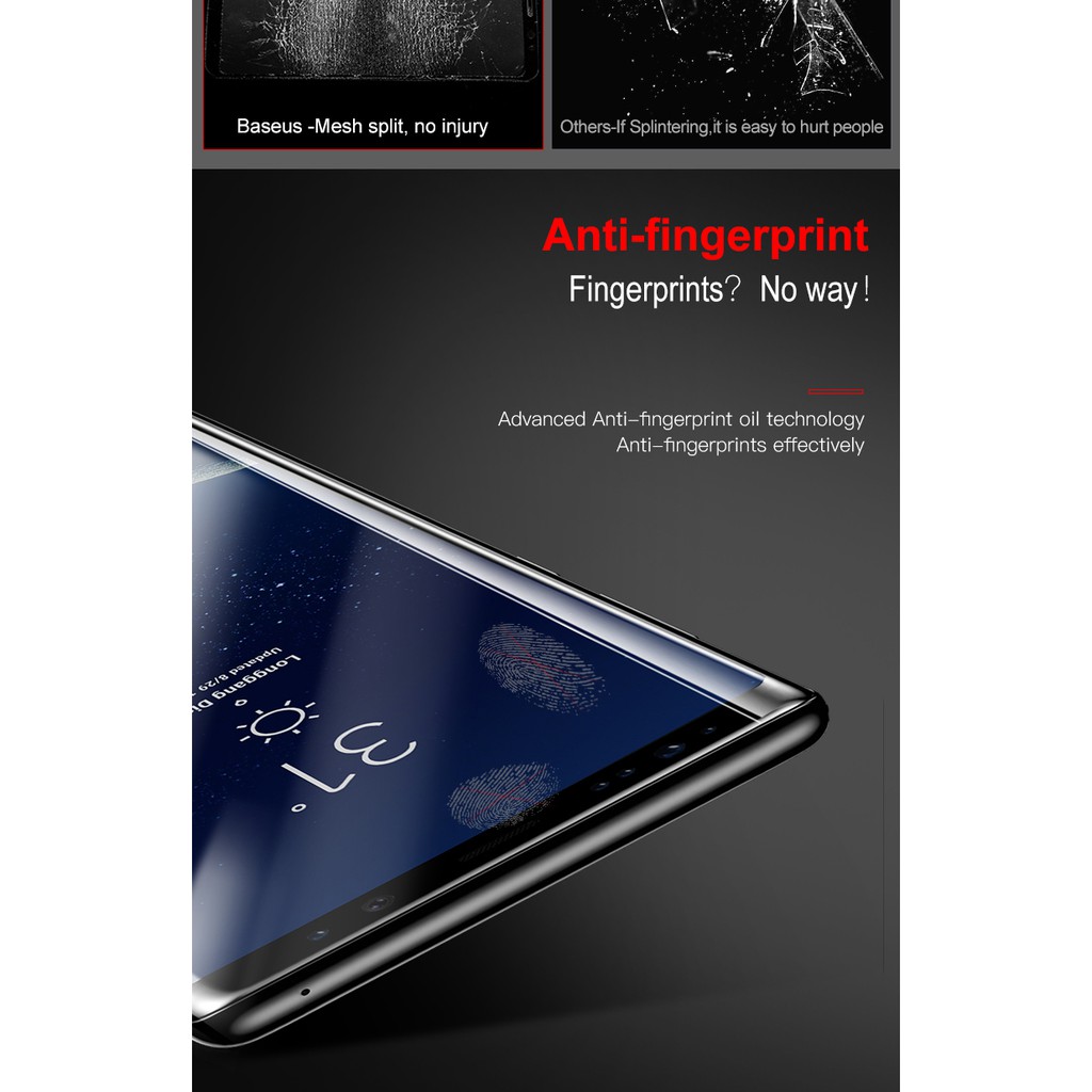 Cường lực Baseus 3D Arc Samsung Note 8 (0.3mm)