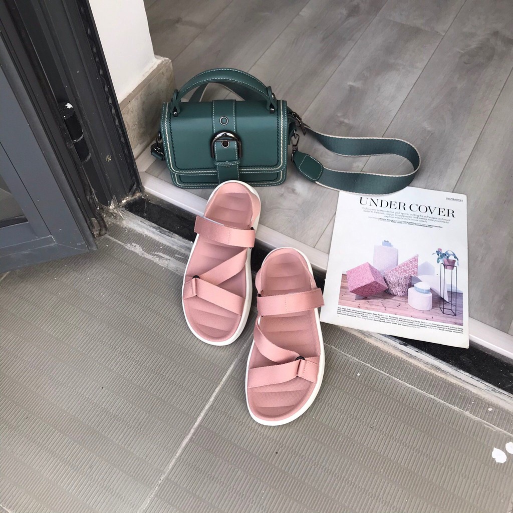 SANDAL NỮ DETAUNISEX QUAI BỐ KHUY MÓC ĐẾ SIÊU NHẸ ĐỘN 4CM