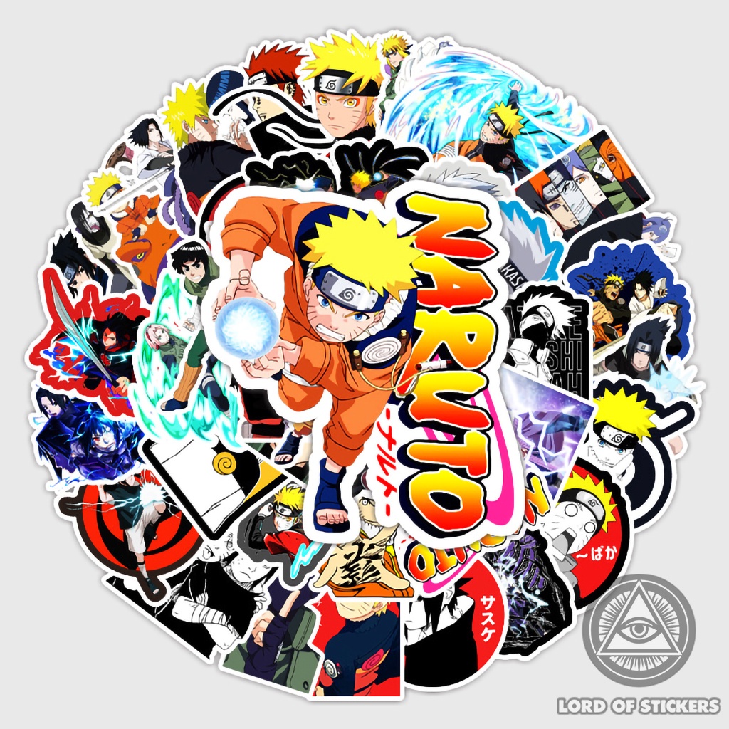Set 54 Sticker Naruto Hình Dán Nhân Vật Truyện Tranh Anime Manga Trang Trí Mũ Nón Bảo Hiểm, Ván Trượt, Laptop, Vali, Sổ
