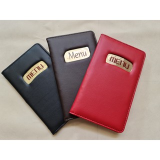 CUỐN MENU DA, QUYỂN MENU QUÁN -10 - 20 LÁ CAO CẤP 11X21,5 CM
