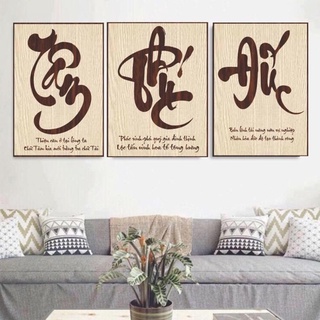 Tranh Thư Pháp Bằng Gỗ Chữ Tâm, Chữ Đức, Chữ Phúc, Chữ Lộc, Chữ Thọ, Chữ Trí, thiết kế theo yêu cầu