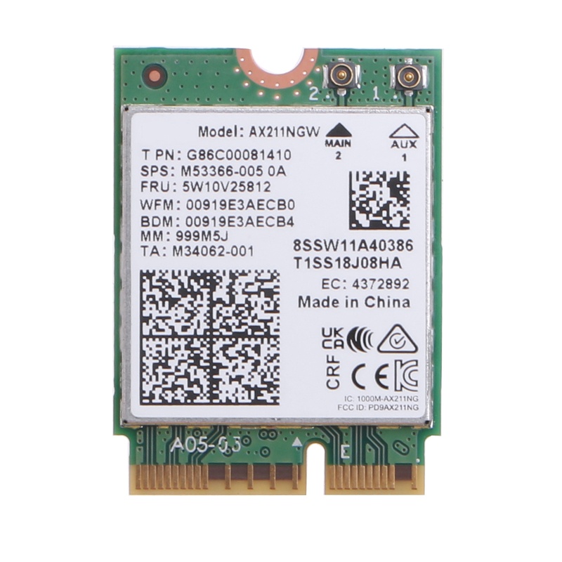 Thẻ WiFi không dây 2.4GHz 5GHz NGFF M.2 Key E PCI-E BT 5.2 802.11 b/a/g/n/ac