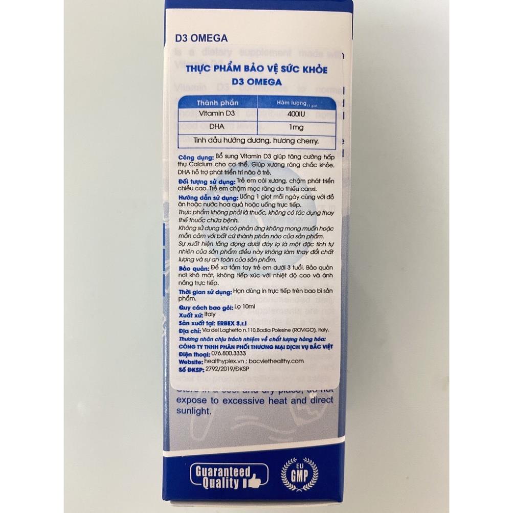 D3 OMEGA BỔ XUNG D3, DHA HỖ TRỢ PHÁT TRIỂN CHIỀU CAO CHO BÉ 10ML | NHẬP KHẨU CHÍNH HÃNG ITALY