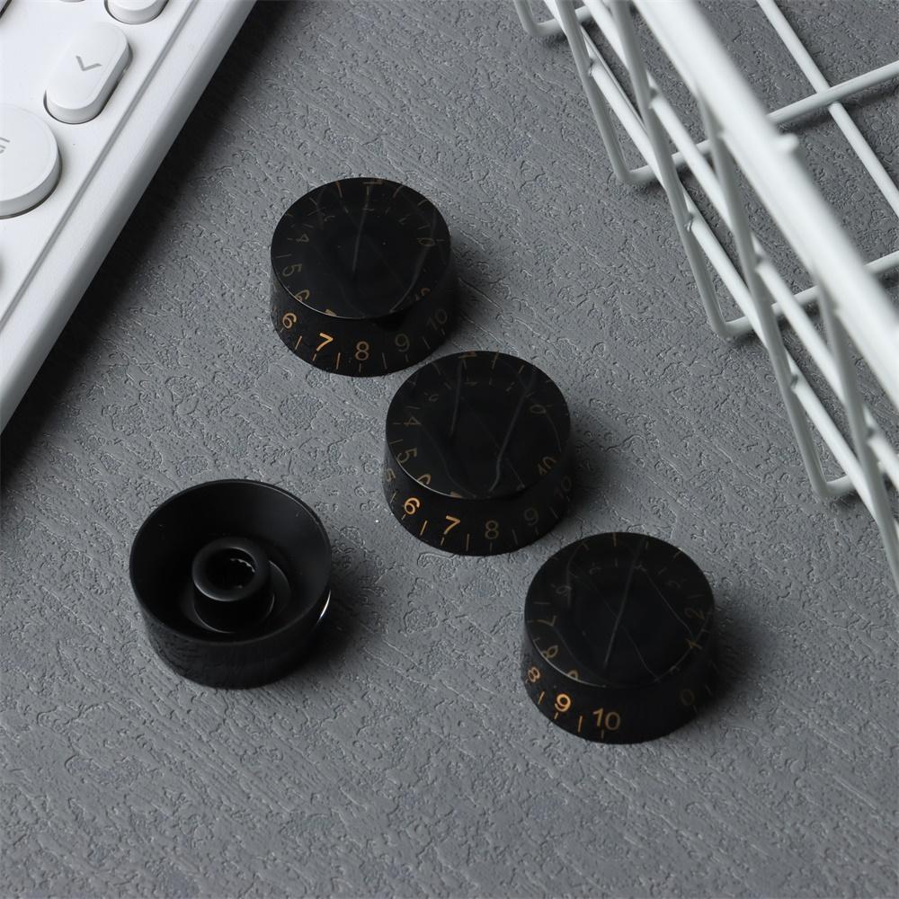CHOOKEY Nút Điều Chỉnh Âm Lượng Tông Màu Đen Với Số Màu Vàng Kim Cho Đàn Guitar Bass Les Paul LP
