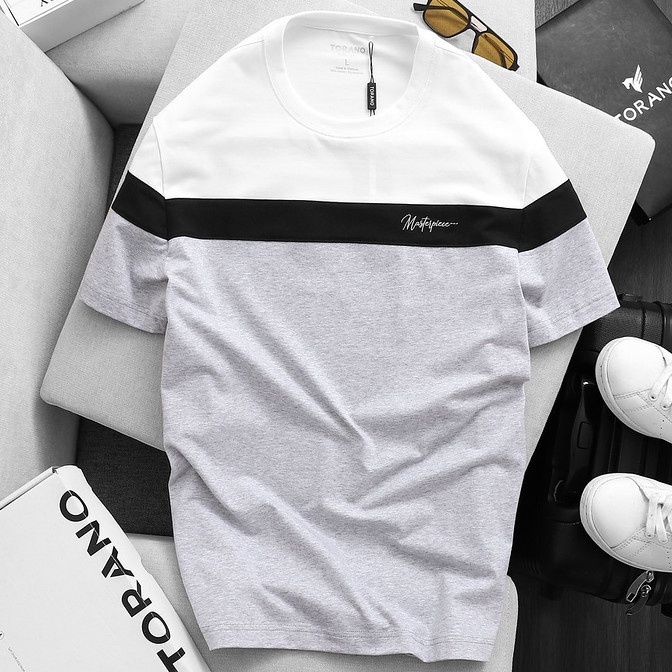 Áo thun nam TORANO ngắn tay phối màu color-block DSTS060