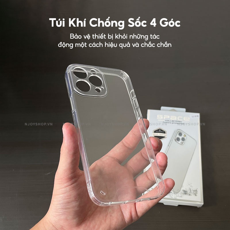 Ốp Trong Suốt Nút Bấm Kim Loại Bảo Vệ Camera Cho Điện Thoại IP11/12/13/14 Pro Max Space Gen 2 Njoyshop