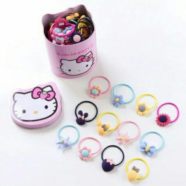 Hộp 40 dây chun buộc tóc kitty cho bé