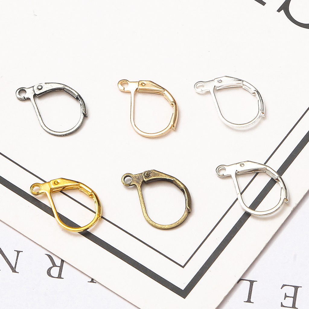BEADIA Set 10 Khuyên Tai Màu Đồng/Vàng/Bạc Phong Cách Pháp Diy