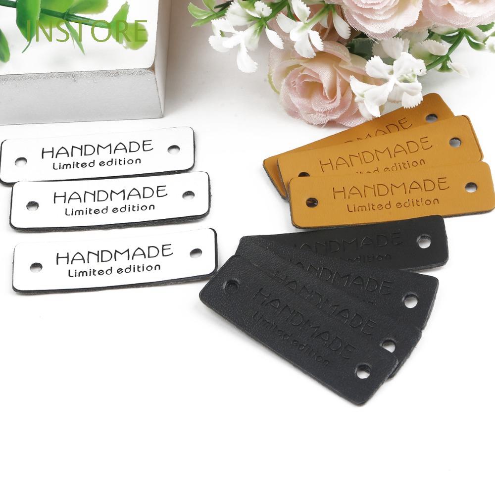Bộ 12 / 24 Nhãn Dán Bằng PU In Logo Trang Trí Quần Áo / Khăn Quàng Cổ