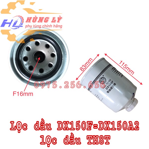 Lọc dầu DX150F=DX150A2  lọc dầu TH8T lọc dầu ô tô phụ tùng Hùng Lỳ