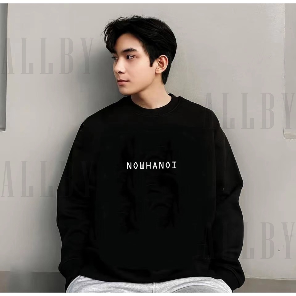 [Mã FAMARAL2 giảm 10K đơn 50K] Áo sweater nỉ now hanoi Form Rộng Áo hoodie nỉ UNISEX Nam Nữ- In Hình Local Brand