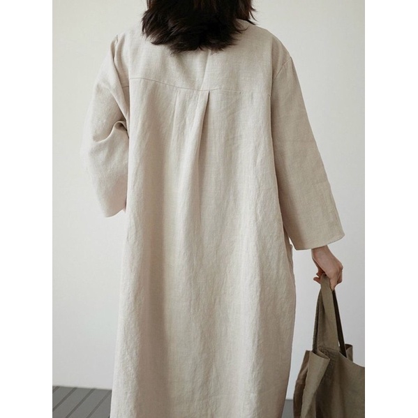 Giảm 50% Đầm Linen nhấn ly