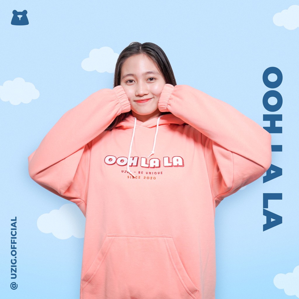 Hoodie OOH LA LA - Hồng cam