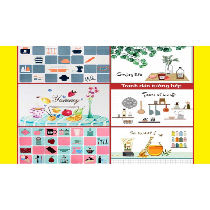 Miếng Giấy Dán Tường Nhà Bếp Cách Nhiệt Chống Dầu Mỡ, Chịu Nhiệt - Decal Dán Bếp Họa Tiết 3D (90x60cm)