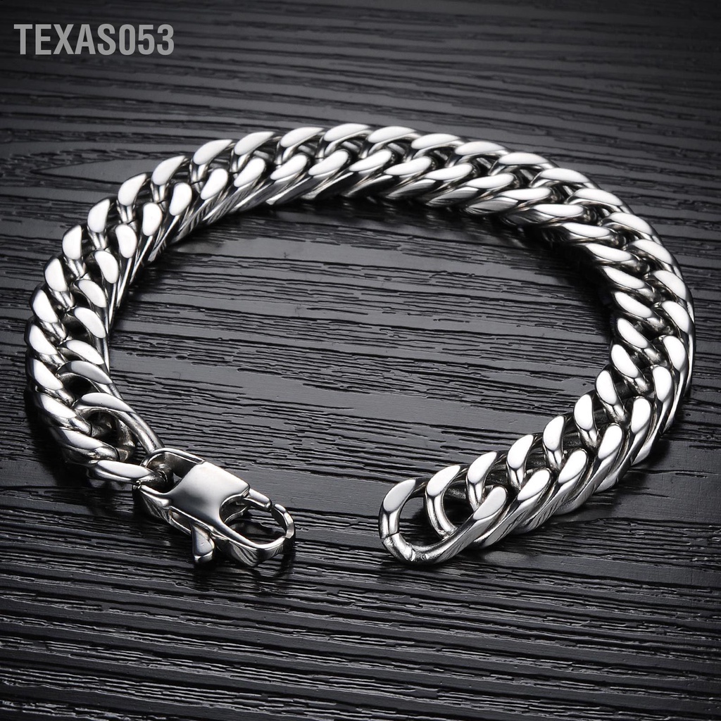 Texas053 Đàn ông Vòng đeo tay bằng thép Titan Thời trang Cổ điển Thanh lịch Trang sức Phụ kiện Quà tặng sinh nhật