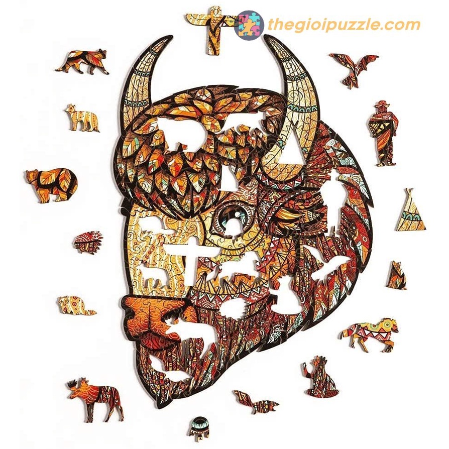 Bộ Xếp Hình Gỗ Thegioipuzzle Ghép Hình Puzzle Con Bò Tót TGP069