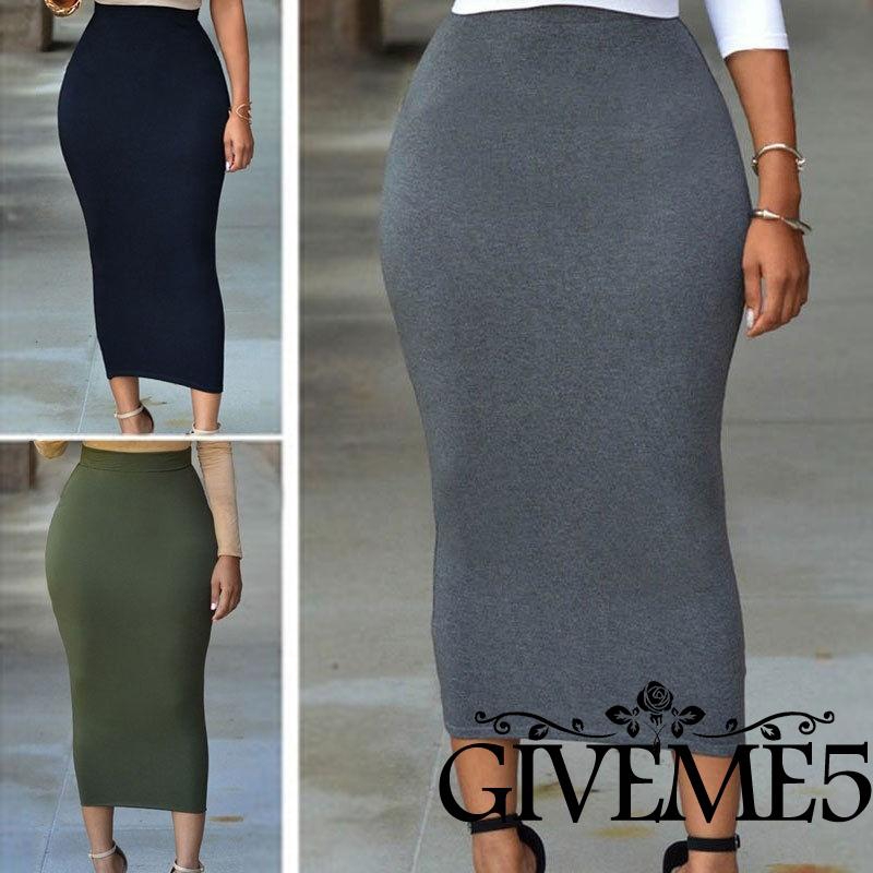 Chân váy bút chì dáng dài lưng cao thời trang nữ tính