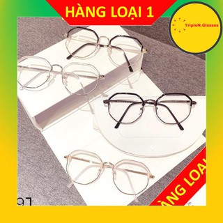 Gọng kính cận b1014 😎 freeship 😎 kính gọng tròn kim loại - kính chống ánh sáng xanh