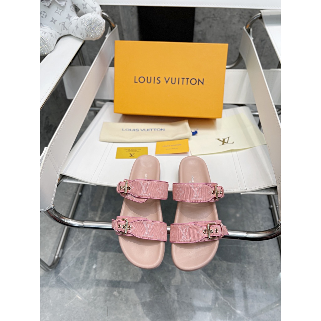 Dép nữ da thật thời trang cao cấp Louis Vuitton LV phong cách trẻ trung, năng động