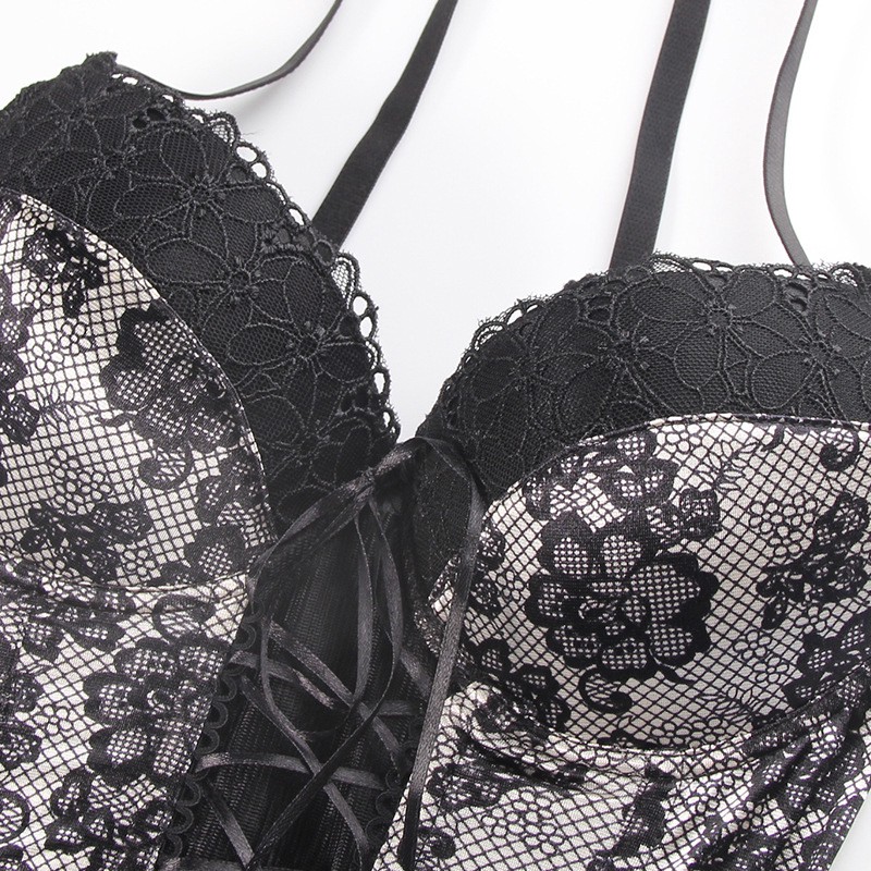 Set áo cooc xê có mút nâng + quần lót ren hoa quyến rũ cho nữ