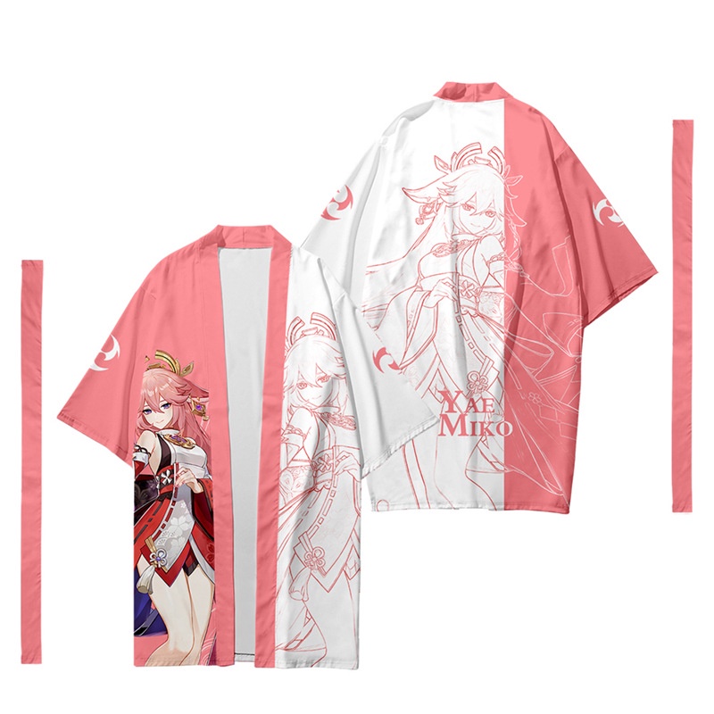 Áo Kimono Tay Ngắn Dáng Rộng In Họa Tiết Độc Đáo Thời Trang Cho Nam Và Nữ