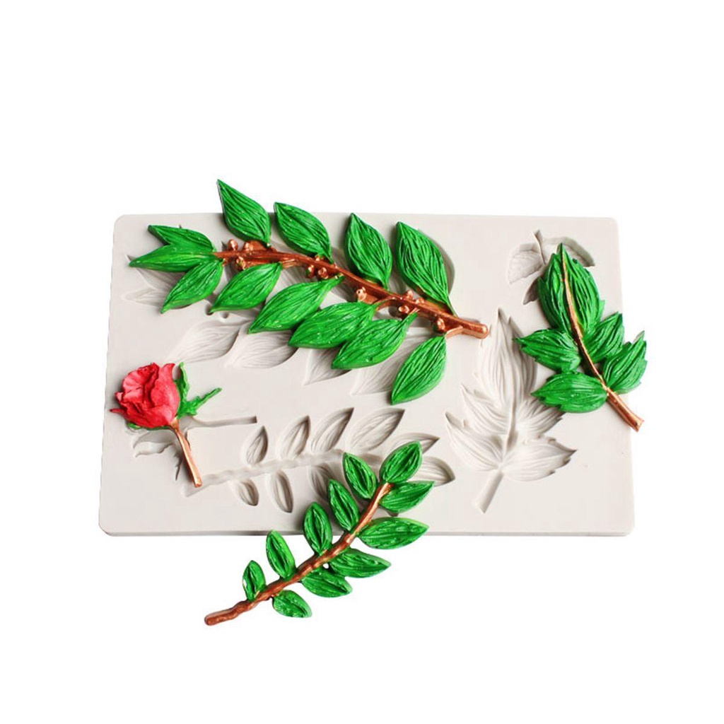 Khuôn Làm Bánh Tráng Miệng / Cupcake Hình Nhánh Cây / Hoa Hồng Bằng Resin Độc Đáo DIY