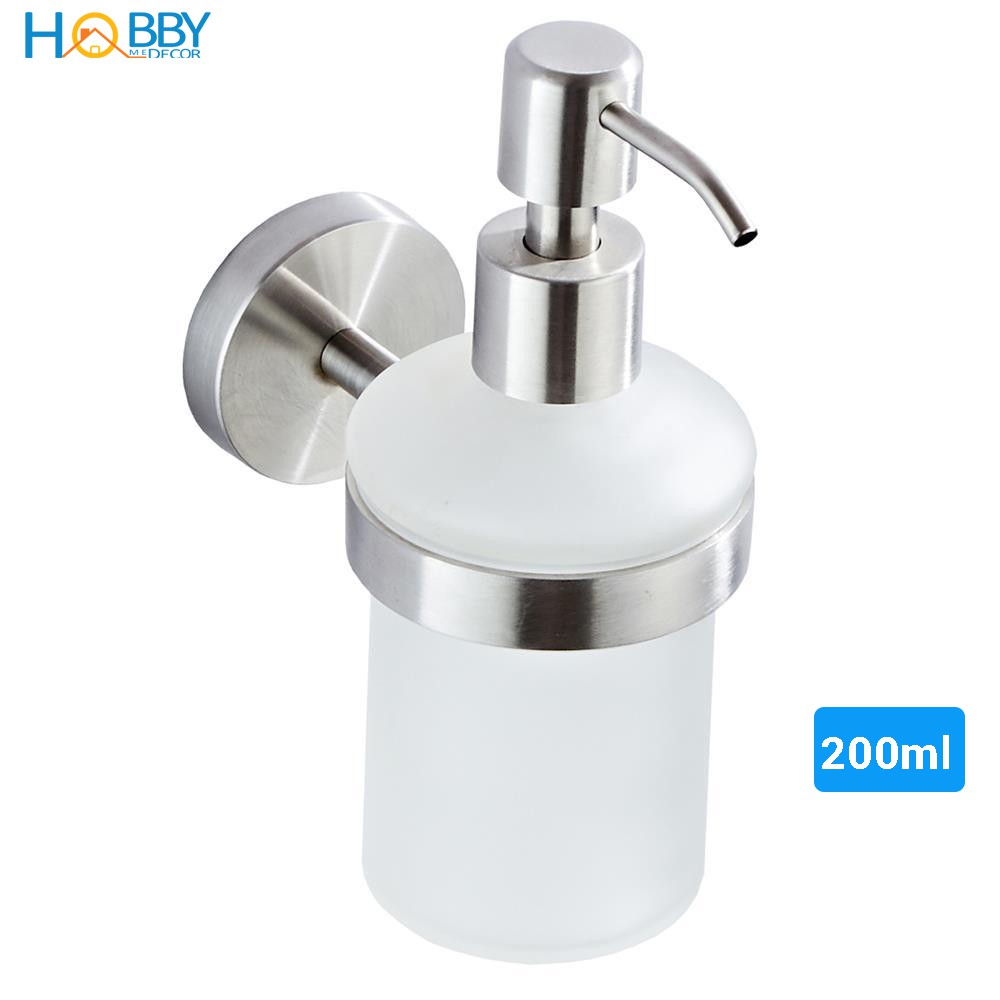 Bộ vòi xịt nước xà phòng dầu gội cho phòng tắm Hobby Home Decor NRC3 gắn tường - vòi Inox 304 kèm bình thủy tinh 200ml